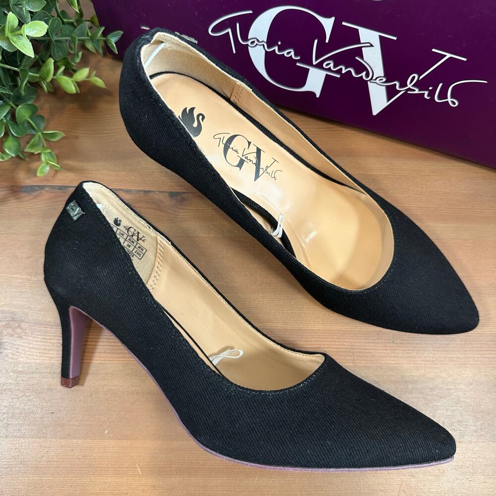 Gloria Vanderbilt Women's Marilyn Pumps Heels Black Size 7.5